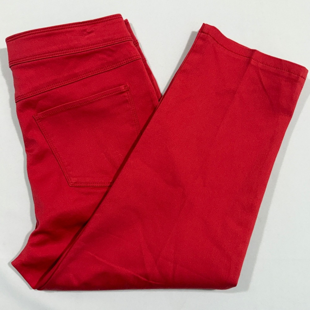 FDJ French Dressing Jeans Crop Pants Womens 6 Red Pull On Stretch Capri Trousers